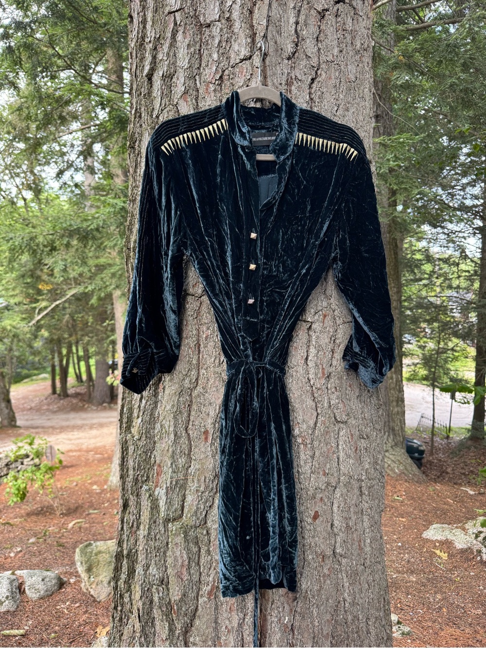 Zadig & Voltaire Ramia Blue/Black Velvet Dress M